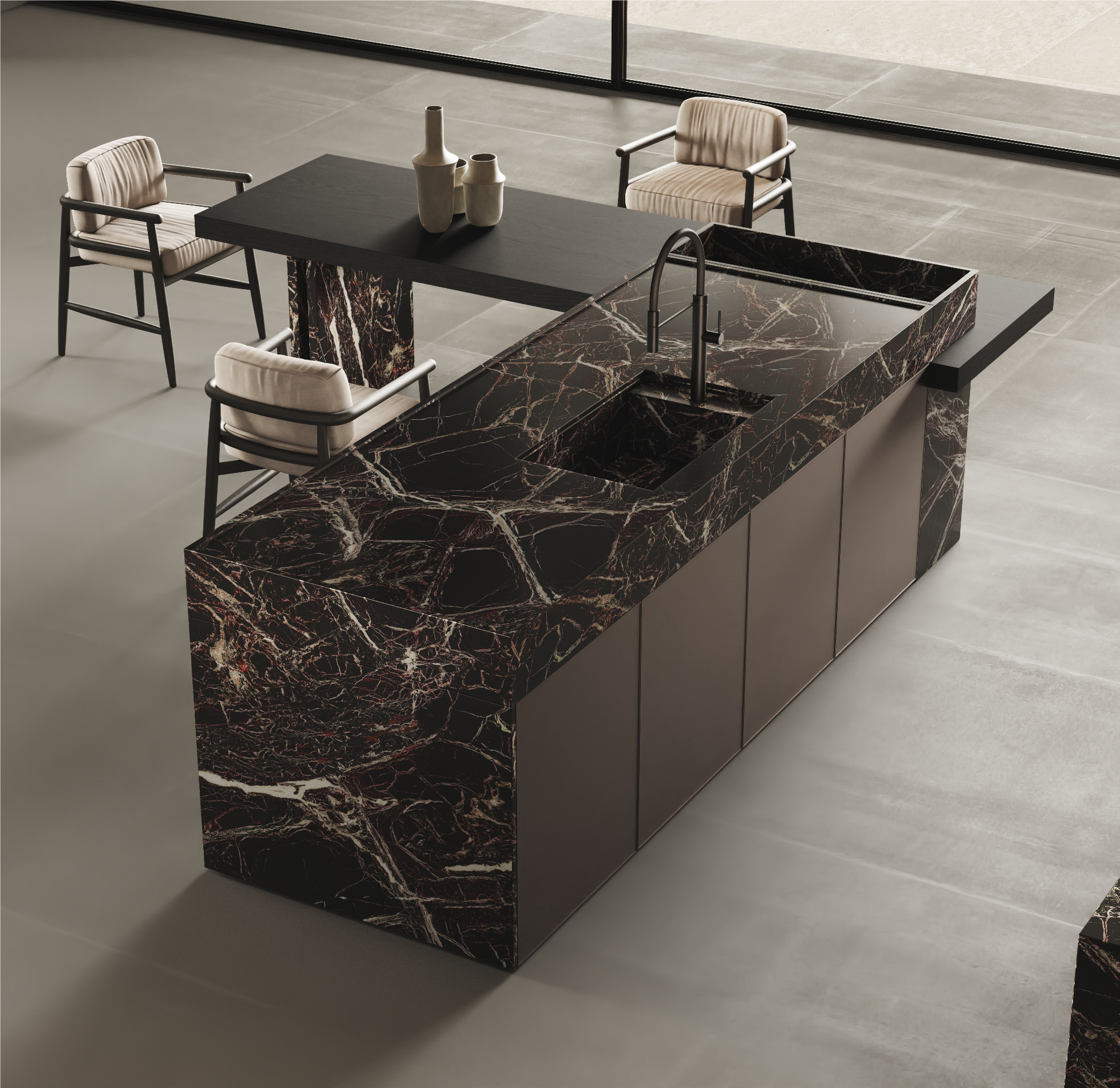 Decoraction Cuisine Sur Mesure Nantes BINOVA PIETRA ROSSO